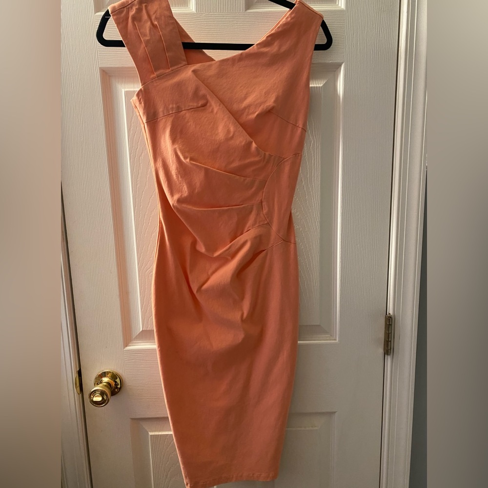 Peach color tight stylish fancy dress
